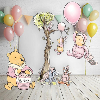Pink Honey Bear Party Cutouts, Baby Shower Decoration, Baby Girl, Outdoor Decor, Christmas Decor, Yard Sign
