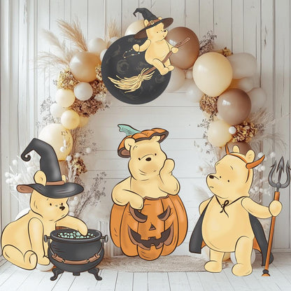Halloween Honey Bear Cutouts, Spooky Decor, Halloween Decor, Baby Shower Decor, Yard Sign, Halloween Party Props, Yard Art
