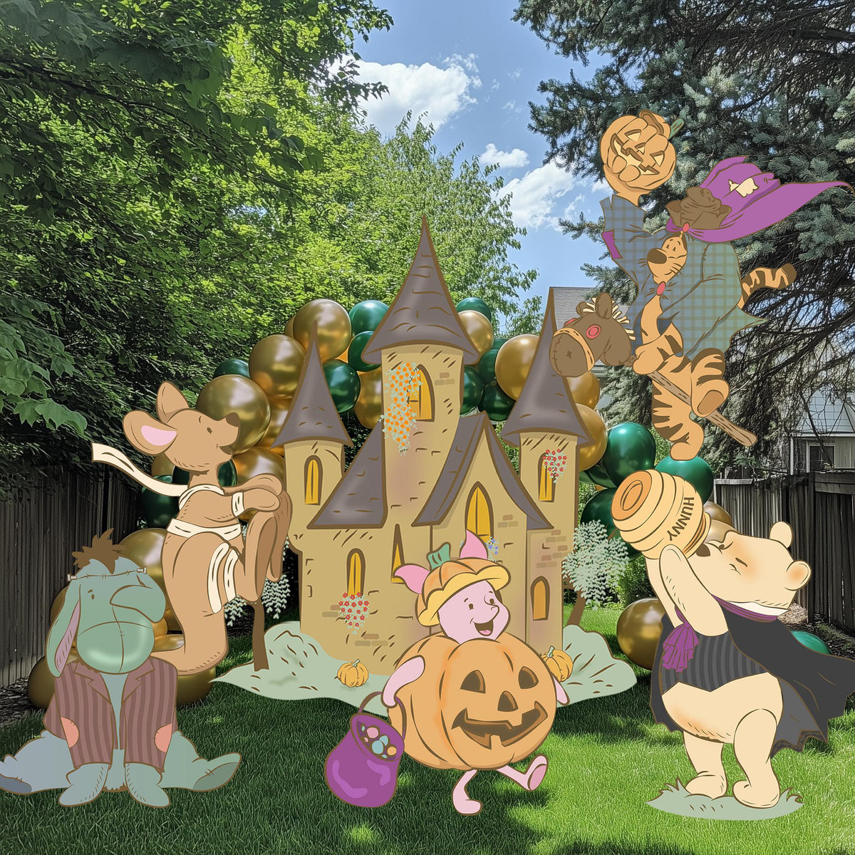 Halloween Honey Bear Cutouts — custom party decor, printed and cut to shape