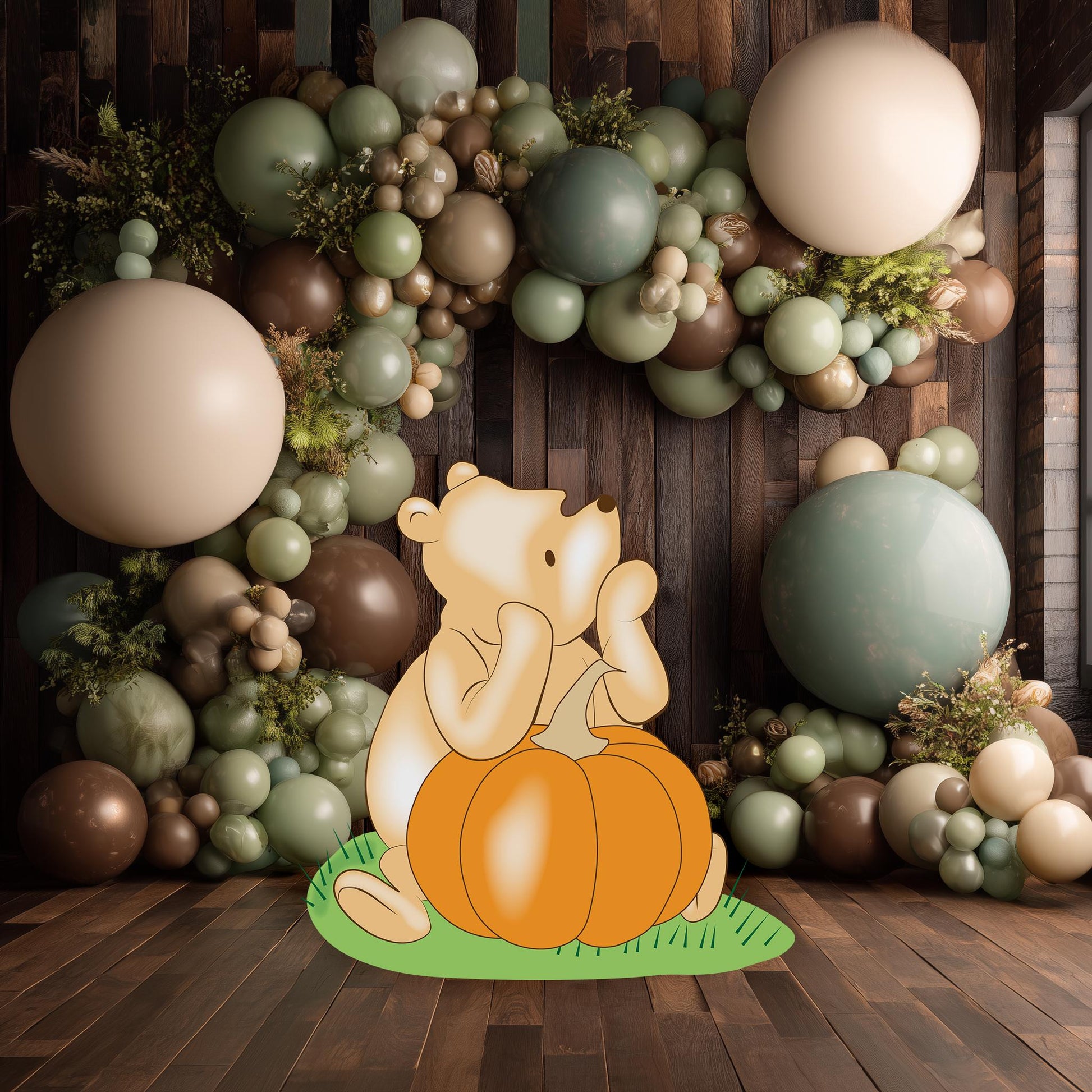 Pumpkin Honey Bear Cutout, Fall Decor, Thanksgiving Decor, Baby Shower, Lawn Sign, Yard Art, Birthday Decor, Party Props, Outdoor Decor
