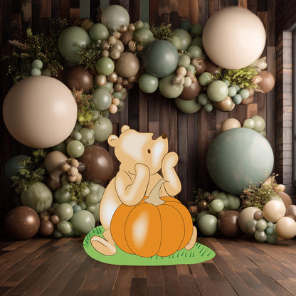 Pumpkin Honey Bear Cutout, Fall Decor, Thanksgiving Decor, Baby Shower, Lawn Sign, Yard Art, Birthday Decor, Party Props, Outdoor Decor