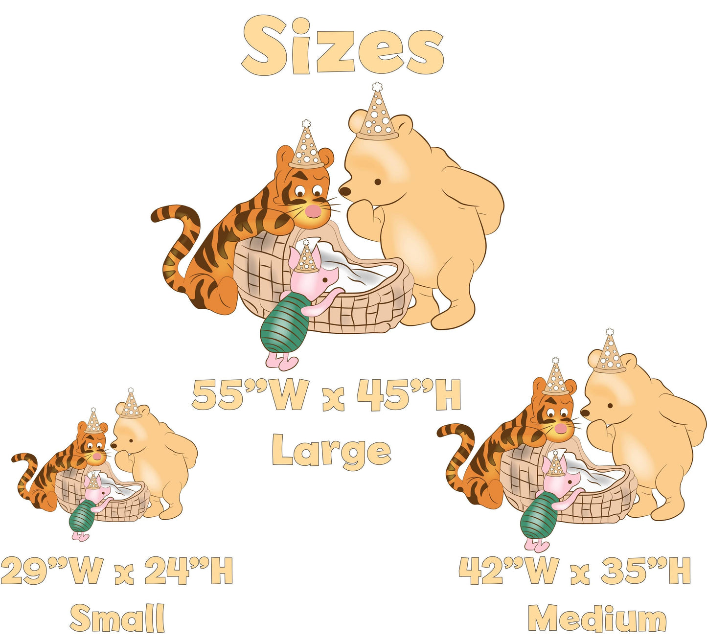 Honey Bear with New Baby and Friends Cutouts, Baby Shower, Lawn Sign, Yard Sign, Birthday Decor, Party Prop, Baby Announcement, Newborn