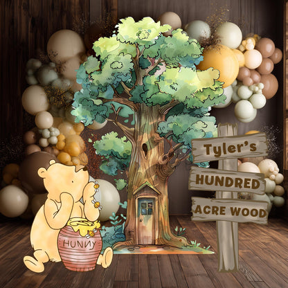 Classic Honey Bear Cutout Decoration (3-Piece Set with Wood Sign), Baby Shower Decor, Backdrop, Yard Sign, Honey Bear, Baby Birthday, Classic Bear, Gender Reveal