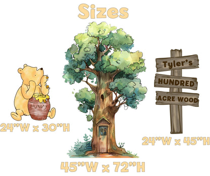Classic Honey Bear Cutout Decoration (3-Piece Set with Wood Sign), Baby Shower Decor, Backdrop, Yard Sign, Honey Bear, Baby Birthday, Classic Bear, Gender Reveal