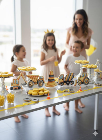Construction Party Double-Sided Table Centerpieces Set 5, Boy Baby Shower, Nursery Decor, Table Decor, Birthday Decorations