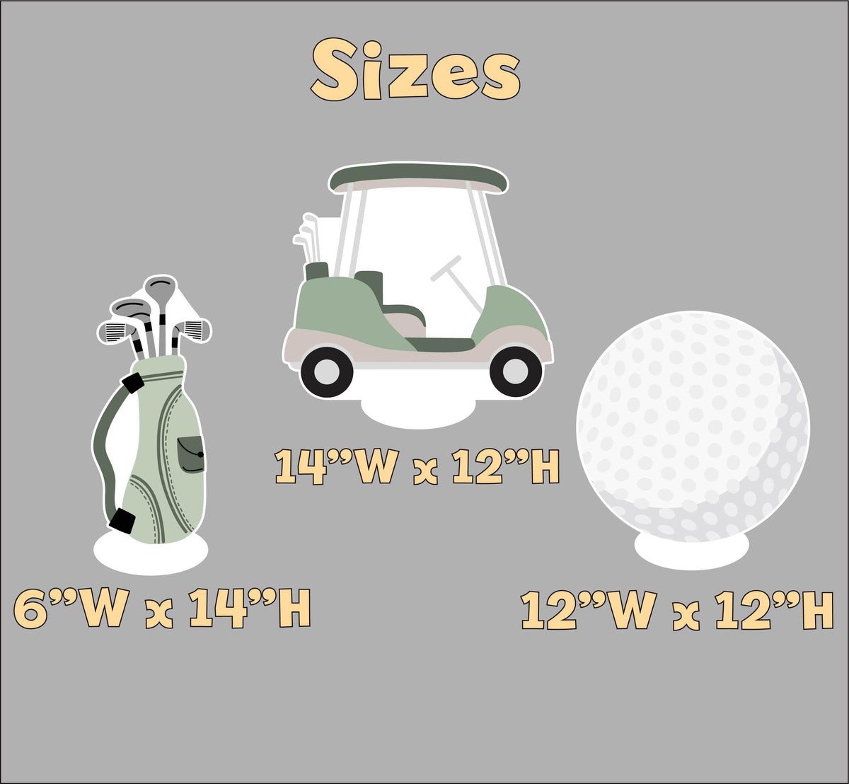 Golf Party Double-Sided Table Centerpieces Set 3, Hole in One, Baby Shower, Nursery Decor, Table Decor, 1st Birthday Decoration, Golf Cutout