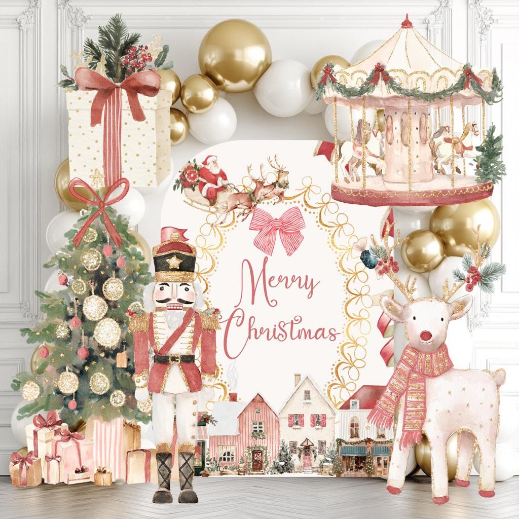 Christmas Arch Backdrop Cutouts, Nutcracker Baby Shower, Lawn Sign, Outdoor Decor, Christmas Village, Winter Decor, Christmas Party Decor