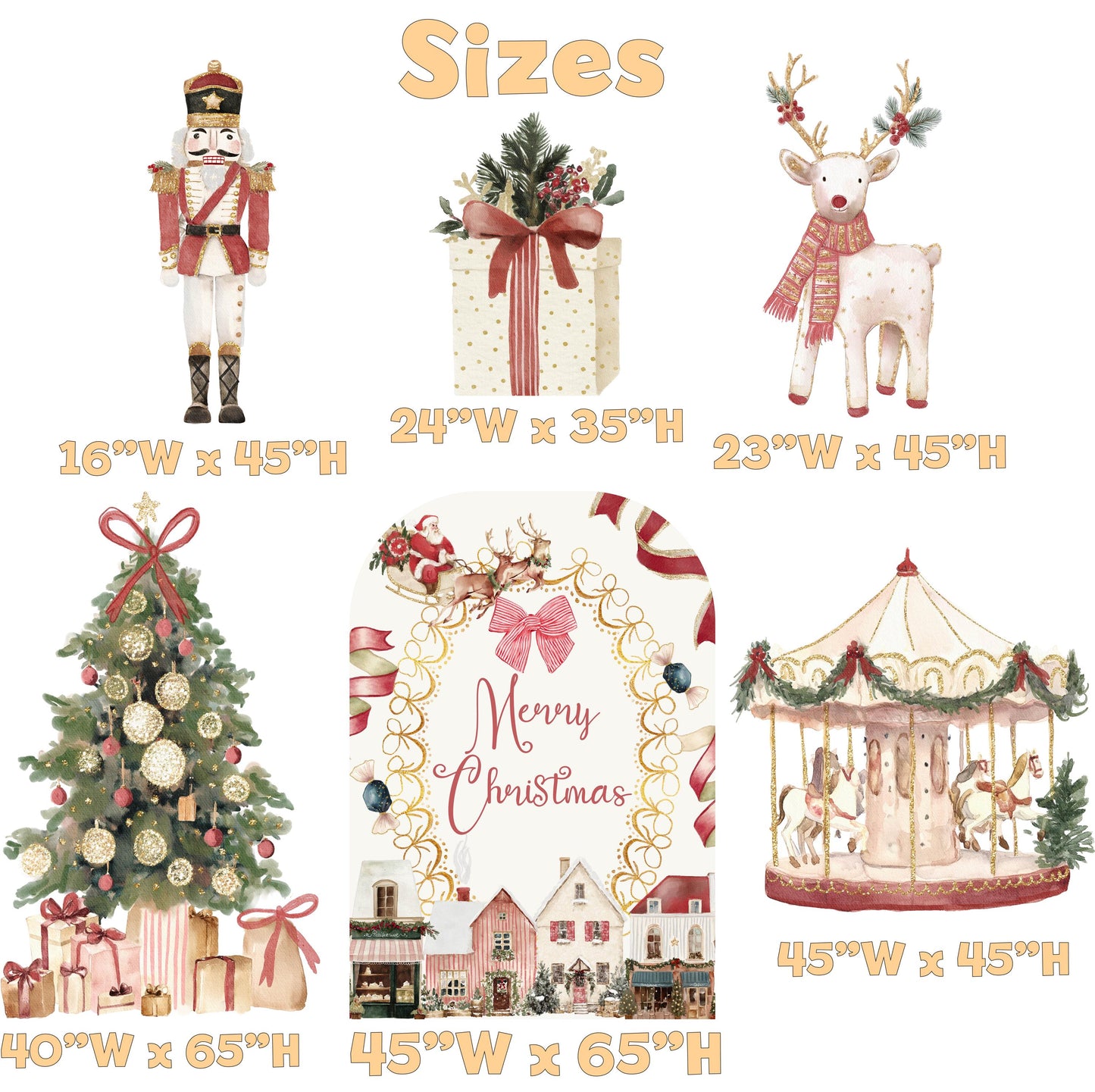 Christmas Arch Backdrop Cutouts, Nutcracker Baby Shower, Lawn Sign, Outdoor Decor, Christmas Village, Winter Decor, Christmas Party Decor