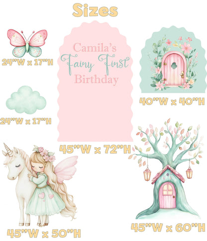 Pastel Fairy First Birthday Cutout, Whimsical Baby Shower, Fairytale, Princess, Centerpieces, Unicorn Party Props