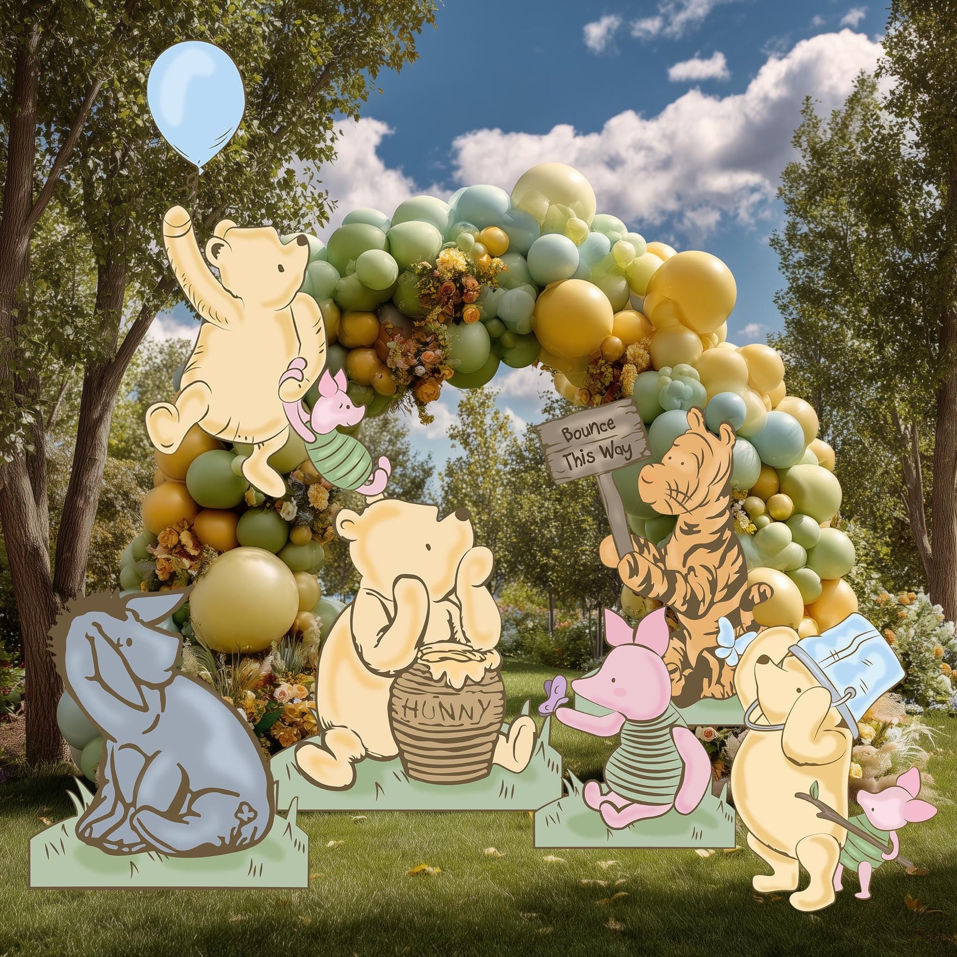 Classic Honey Bear Cutout Decoration, Blue Baby Shower Decor, Backdrop Decor, Baby Boy, Honey Bear, Boy Birthday, Party Props, Yard Art