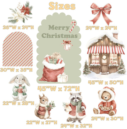 Christmas Woodland Animals Cutouts, Winter Wonderland, Baby Shower, Outdoor Decor, Christmas Village