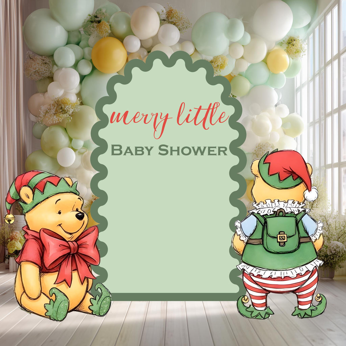 Merry Little Baby Shower — custom party decor, printed and cut to shape