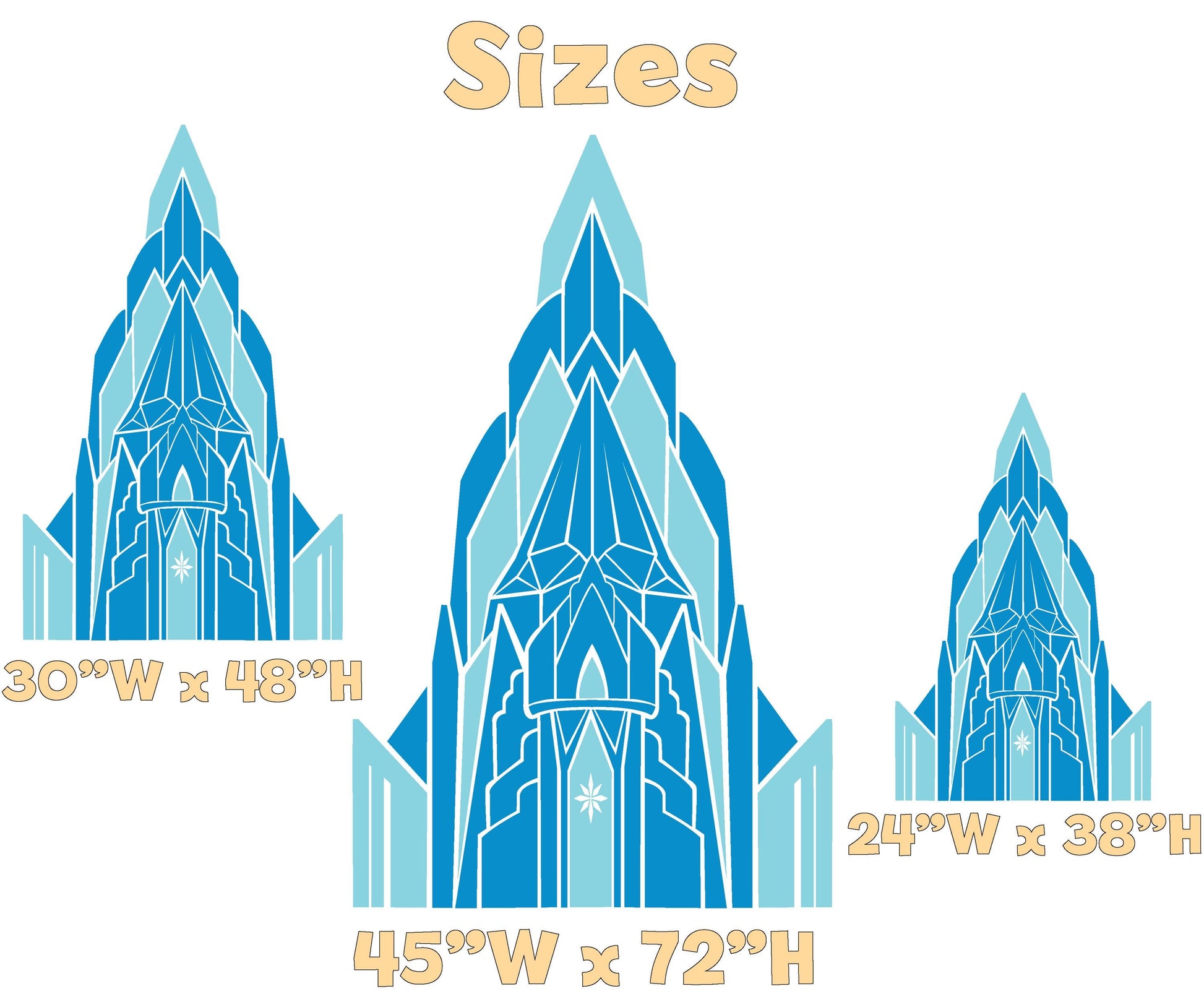 Ice Castle Cutout, Party Decor, First Birthday, Fairytale, Princess Blue Castle, Winter Baby Shower, Backdrop