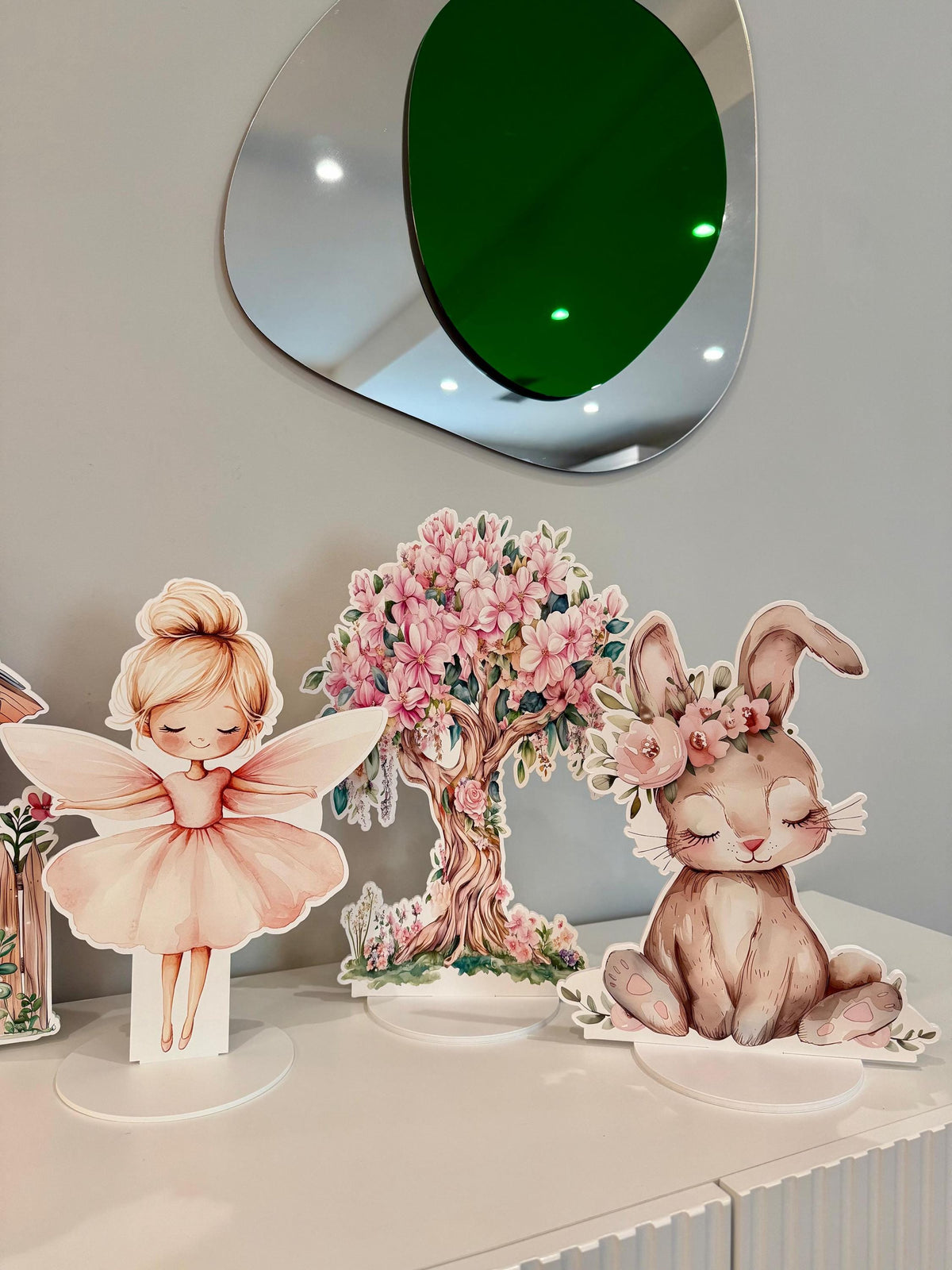 Pink Fairy Double-Sided Table Centerpieces Set 7, Baby Shower, Nursery Decor, Table Decor, Fairy First Birthday, Party Props