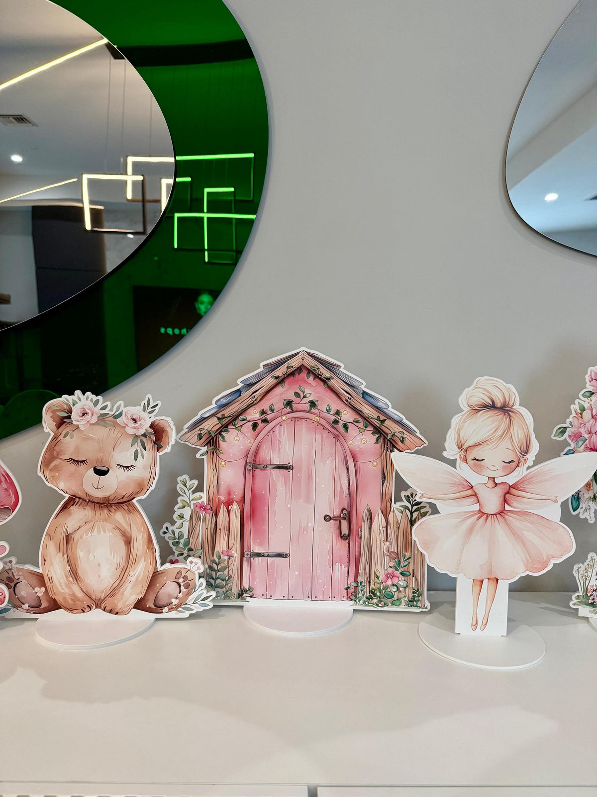 Pink Fairy Double-Sided Table Centerpieces Set 7, Baby Shower, Nursery Decor, Table Decor, Fairy First Birthday, Party Props
