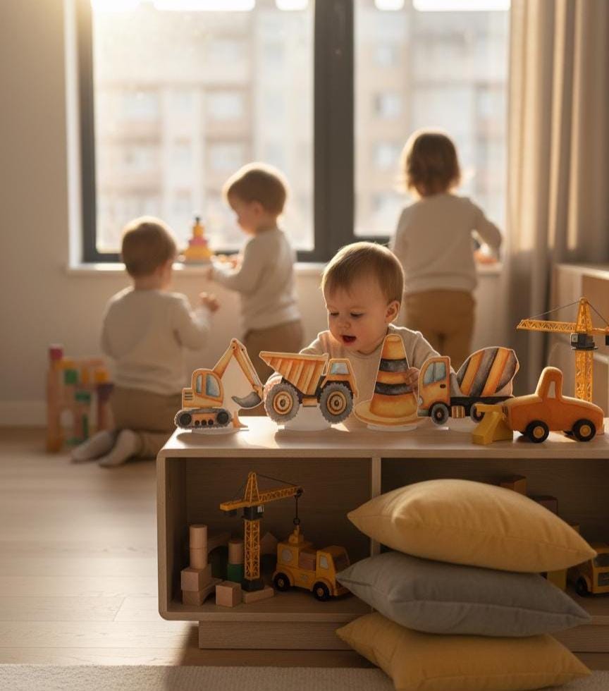 Construction Party Double-Sided Table Centerpieces Set 5, Boy Baby Shower, Nursery Decor, Table Decor, Birthday Decorations