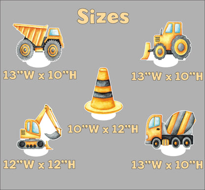 Construction Party Double-Sided Table Centerpieces Set 5, Boy Baby Shower, Nursery Decor, Table Decor, Birthday Decorations