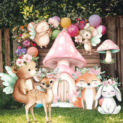 Floral Woodland Animals Cutouts, Forest Animals Props, Birthday Decoration, Centerpieces, Baby Shower, Backdrop