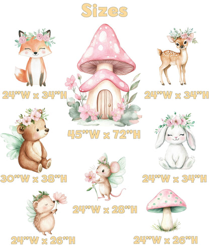 Floral Woodland Animals Cutouts, Forest Animals Props, Birthday Decoration, Centerpieces, Baby Shower, Backdrop
