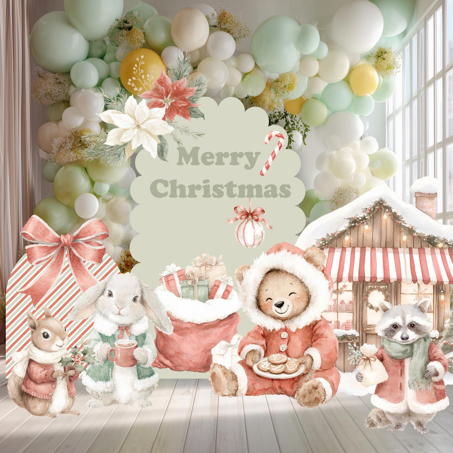 Christmas Woodland Animals Cutouts, Winter Wonderland, Baby Shower, Outdoor Decor, Christmas Village