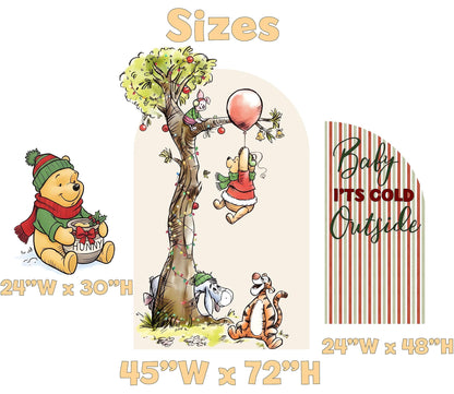 Santa Honey Bear Cutouts, Winter Baby Shower, Backdrop, Lawn Sign, Christmas Decor, Kids Birthday