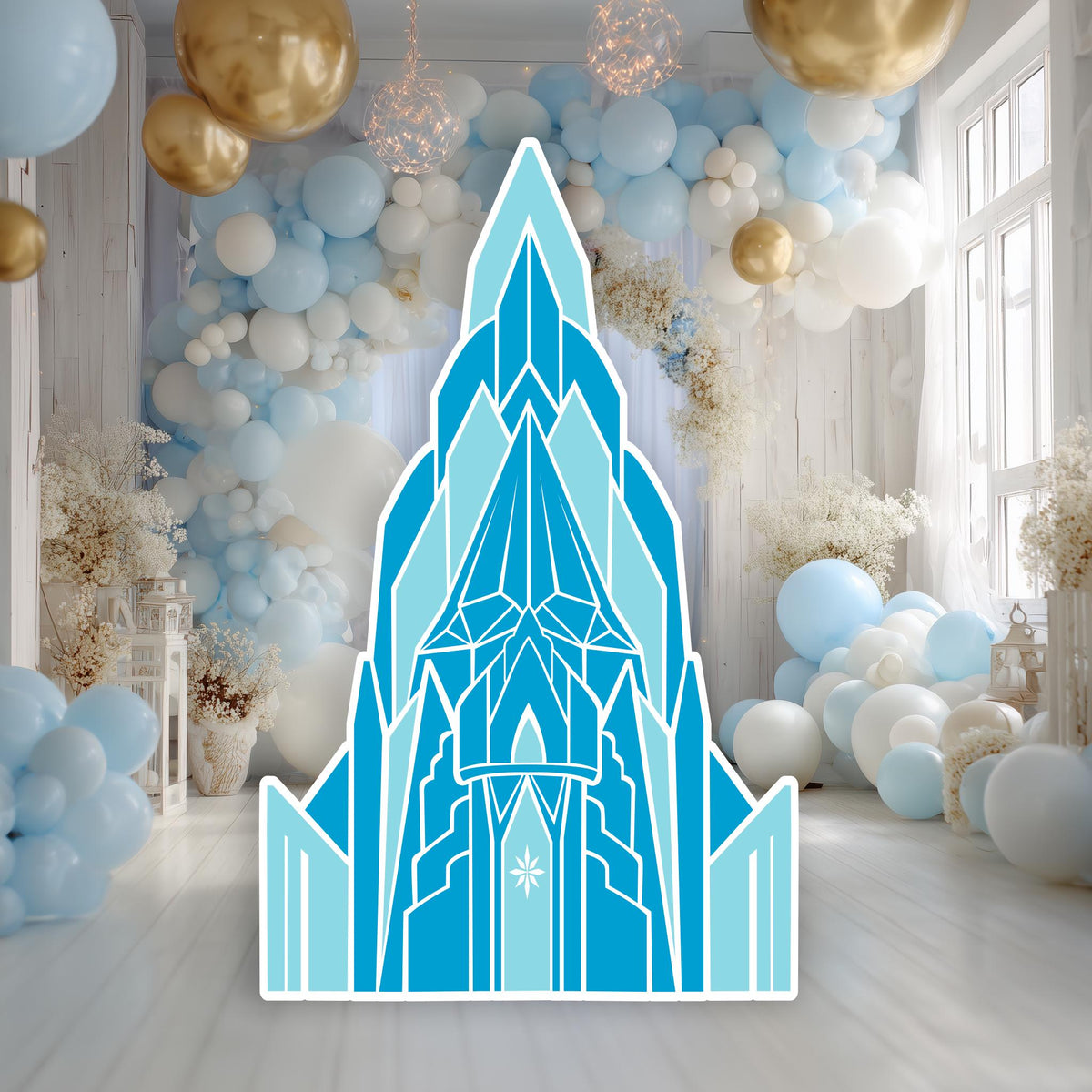 Ice Castle Cutout, Party Decor, First Birthday, Fairytale, Princess Blue Castle, Winter Baby Shower, Backdrop
