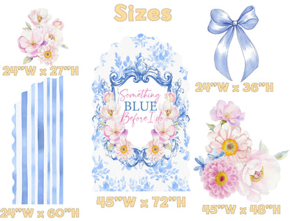 Something Blue Before I Do Bridal Shower, Floral Backdrop, Personalized Birthday Decorations, Baby Shower Decor, Bachelorette Party