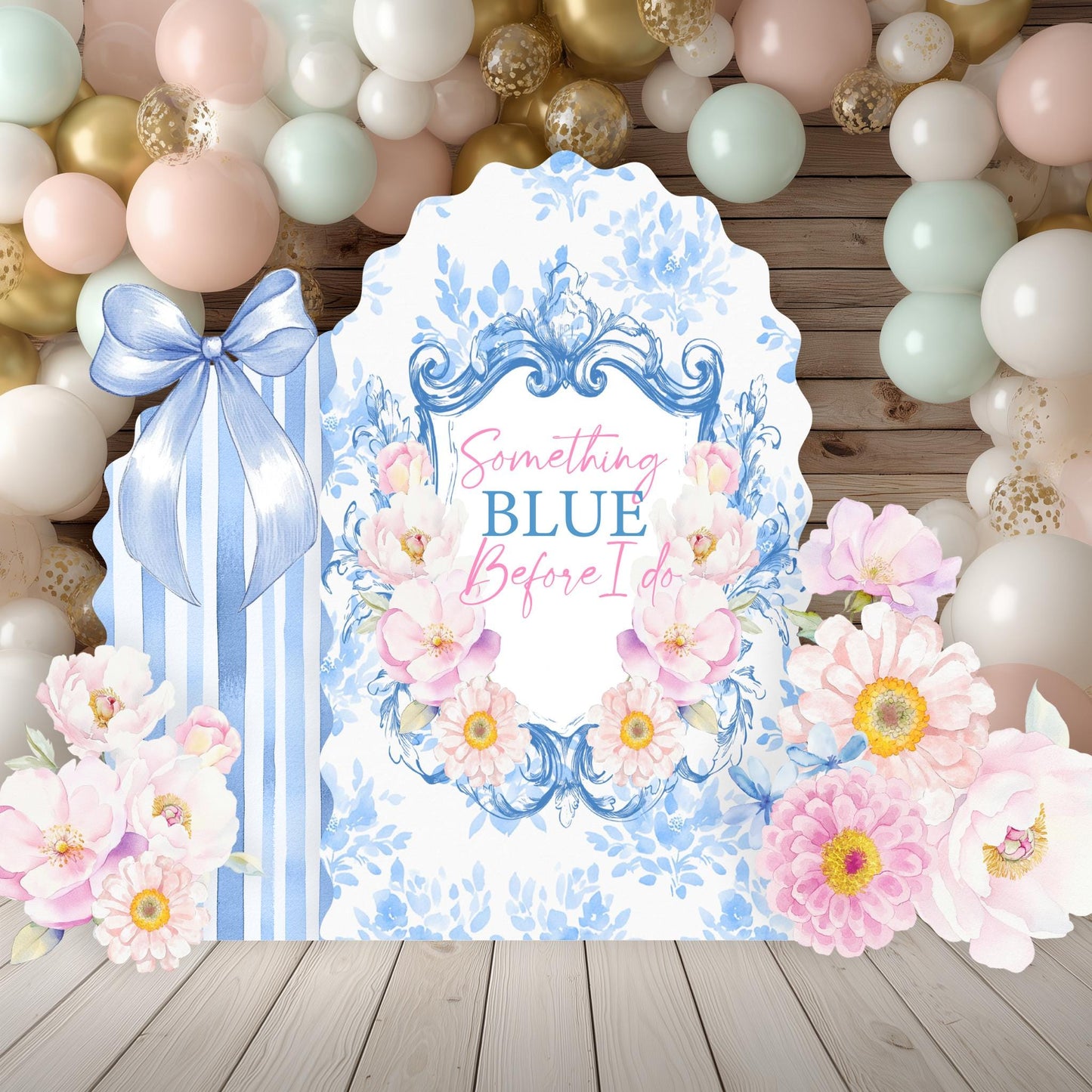 Something Blue Before I Do Bridal Shower, Floral Backdrop, Personalized Birthday Decorations, Baby Shower Decor, Bachelorette Party