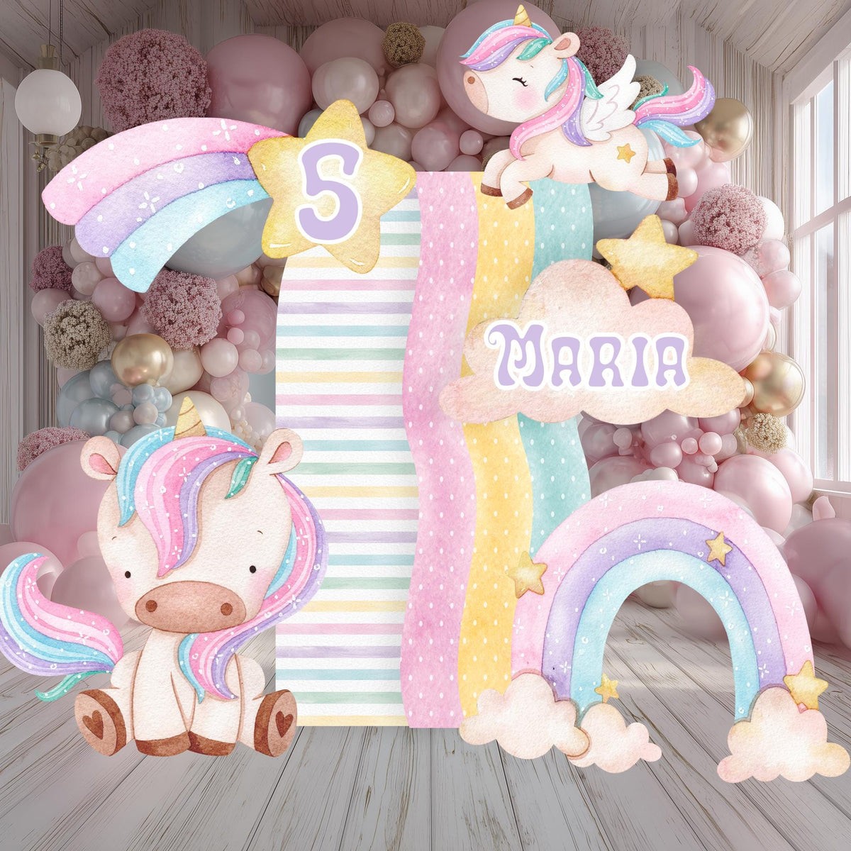 Pastel Unicorn Cutouts, Birthday Party Decorations, Rainbow Unicorn Theme Party, Baby Shower Decor, Yard Signs, Party Props