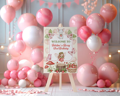 Berry First Birthday Cutouts, Strawberry Backdrop, Sweet Party Decorations, Sweet One, 1st birthday, Welcome Sign