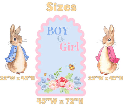 Garden Bunny Cutout, Baby Shower, Twins Backdrop, Gender Reveal, First Birthday, Baby Girl, Newborn, Birth Announcement, Baby Announcement