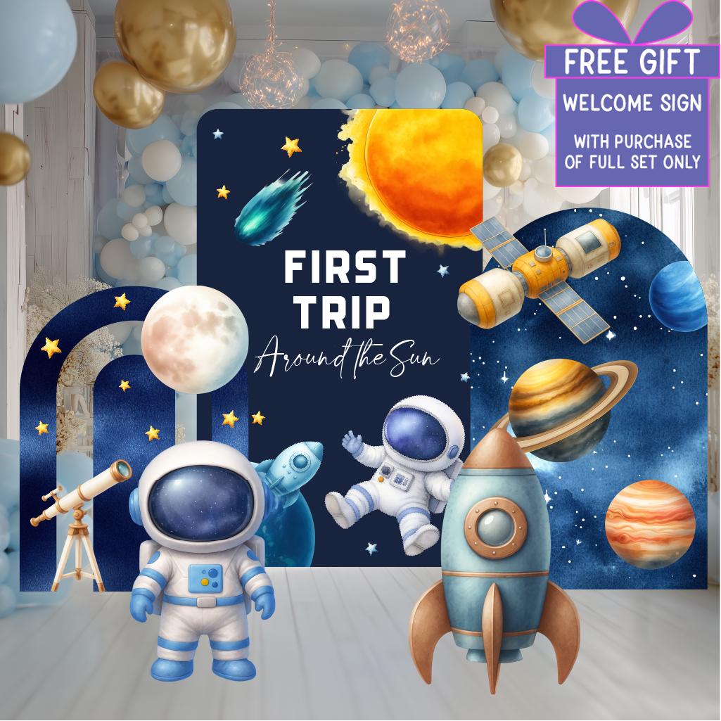 Personalized Astronaut Party Cutouts — custom party decor, printed and cut to shape