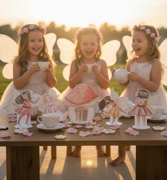 Pink Fairy Double-Sided Table Centerpieces Set 5 — custom party decor, printed and cut to shape