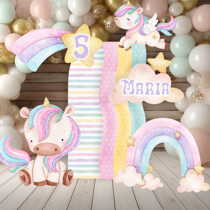 Pastel Unicorn Cutouts — custom party decor, printed and cut to shape