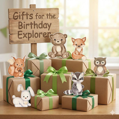 Woodland Animals Double-Sided Table Centerpieces Set 8, Woodland Baby Shower, Nursery Decor, Table Decor, Birthday Decorations
