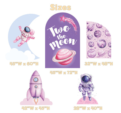 Pink Astronaut Party Cutouts, Outer Space Birthday, Welcome Sign, Baby Shower, Space Themed Party Decor, Moon, Rocket