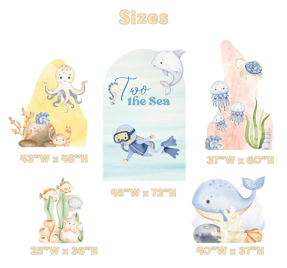 Under the Sea Cutouts, Baby Boy, Ocean Animals, Party Props, Baby Shower, Backdrop, Underwater Birthday Party, Welcome Sign