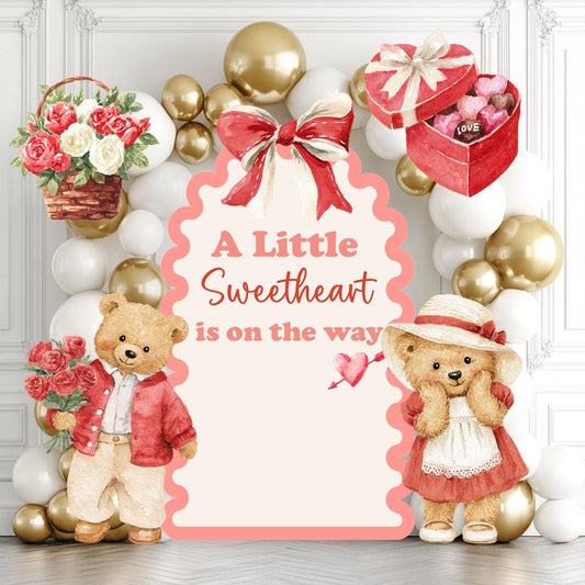 Valentine Teddy Bears Cutout — custom party decor, printed and cut to shape