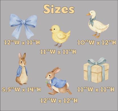 Garden Bunny Double-Sided Table Centerpieces Set 6, Bunny Baby Shower, Nursery Decor, Table Decor, Birthday Decorations
