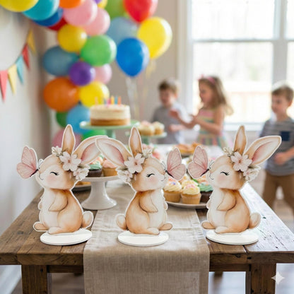 Cute Bunny Double-Sided Table Centerpieces, Baby Shower, Nursery Decor, Table Decor, Birthday Decorations