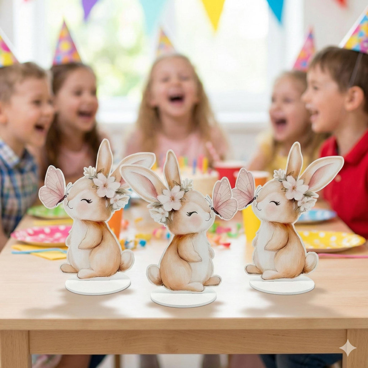 Cute Bunny Double-Sided Table Centerpieces, Baby Shower, Nursery Decor, Table Decor, Birthday Decorations