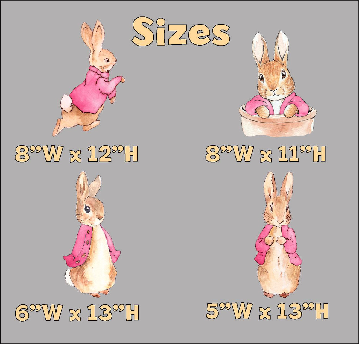 Pink Garden Bunny Double-Sided Table Centerpieces Set 4, Bunny Baby Shower, Nursery Decor, Table Decor, Birthday Decorations