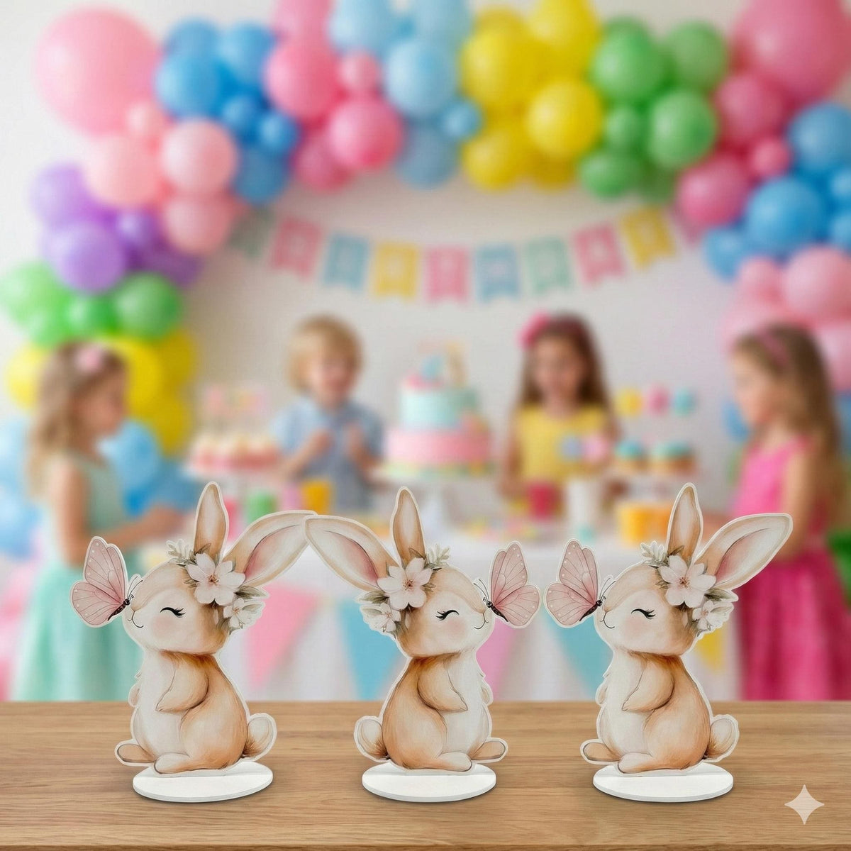 Cute Bunny Double-Sided Table Centerpieces, Baby Shower, Nursery Decor, Table Decor, Birthday Decorations
