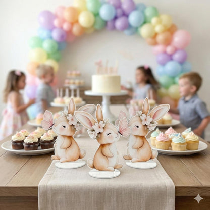 Cute Bunny Double-Sided Table Centerpieces, Baby Shower, Nursery Decor, Table Decor, Birthday Decorations