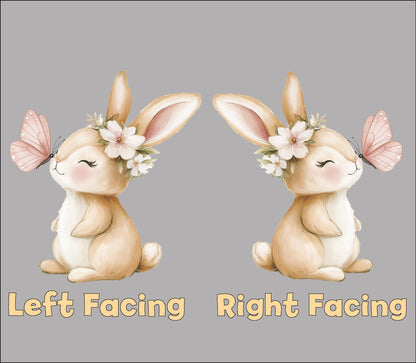 Cute Bunny with Flowers Cutout Decoration, Baby Shower Decor, Backdrop Decor, Yard Sign Art, Pink Bunny Party Props, Garden Bunny