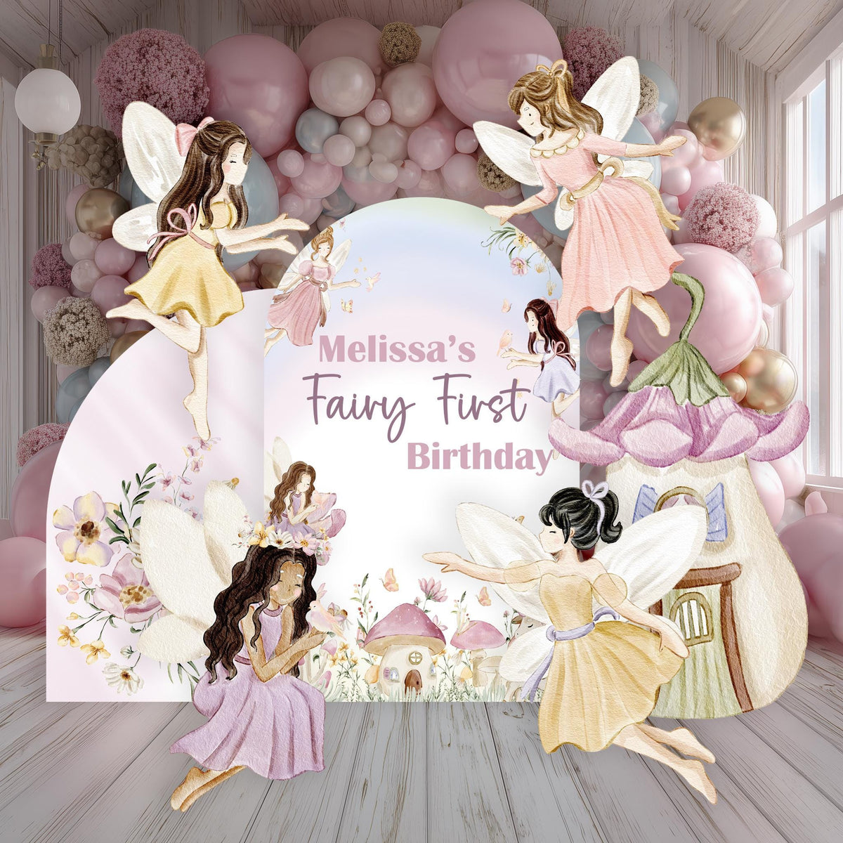 Fairy Cutouts — custom party decor, printed and cut to shape