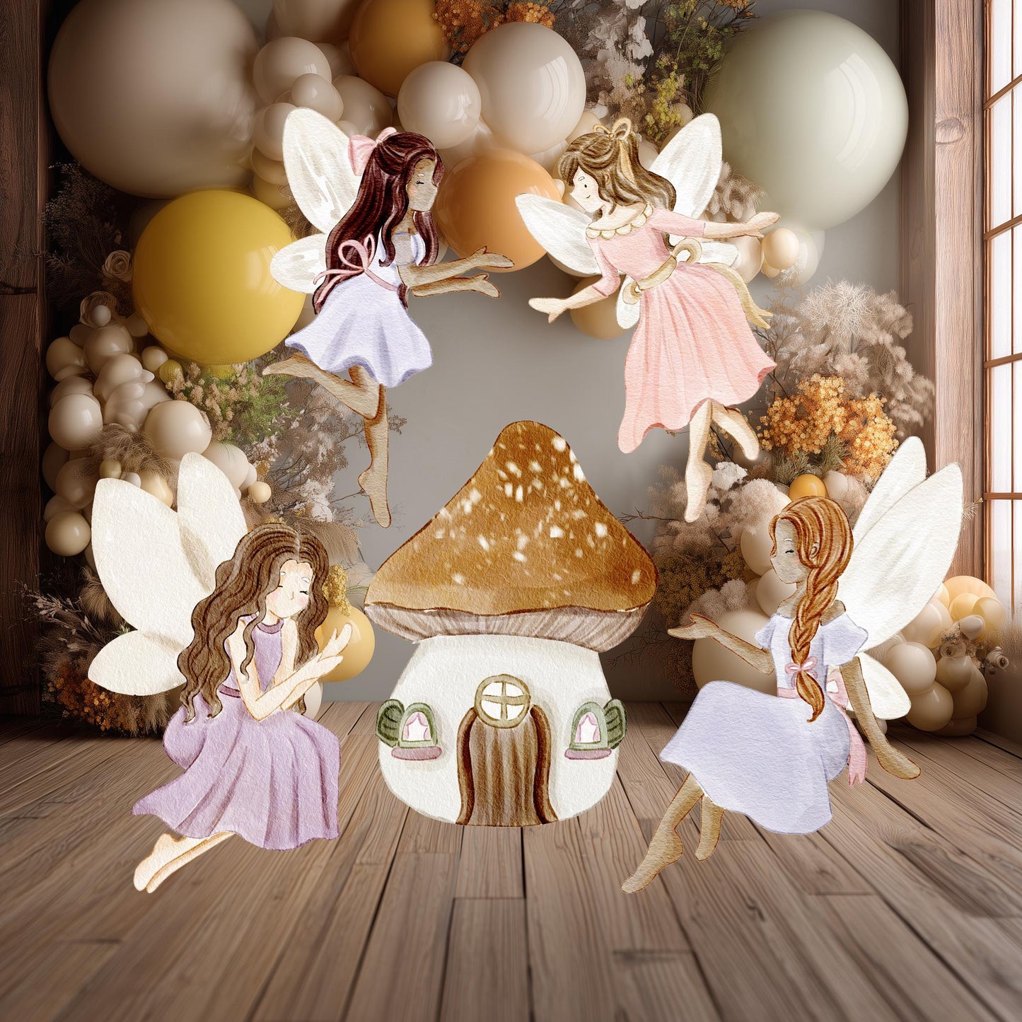 Fairy Cutouts — custom party decor, printed and cut to shape