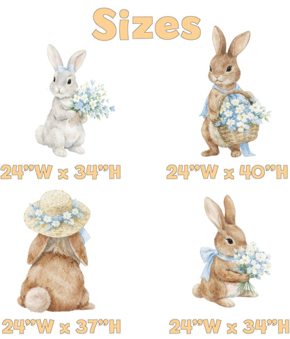 Spring Easter Bunny Cutouts (Pink Bunny Trio), Baby Shower Decor, Backdrop, Yard Sign, Easter Decor, Cottagecore, Grandmillennial