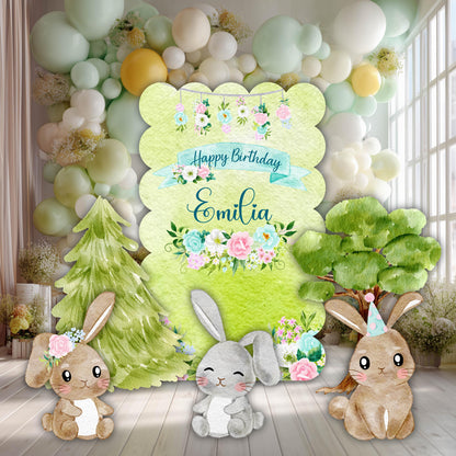 Woodland Bunny Cutouts, Baby Shower Decor, Backdrop, Yard Sign, Easter Decor, Rabbit, Large Tree