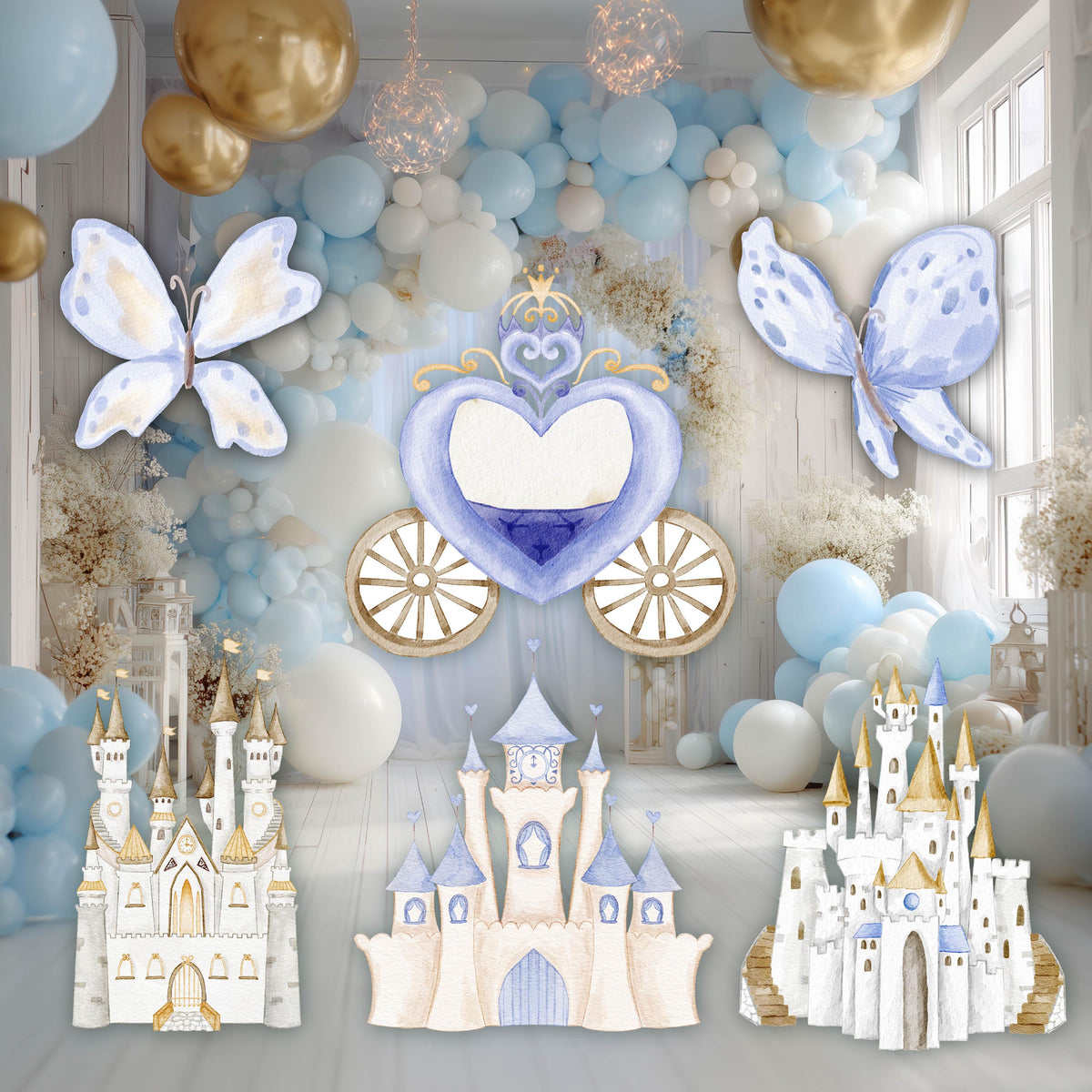 Fairy Kingdom Cutouts — custom party decor, printed and cut to shape